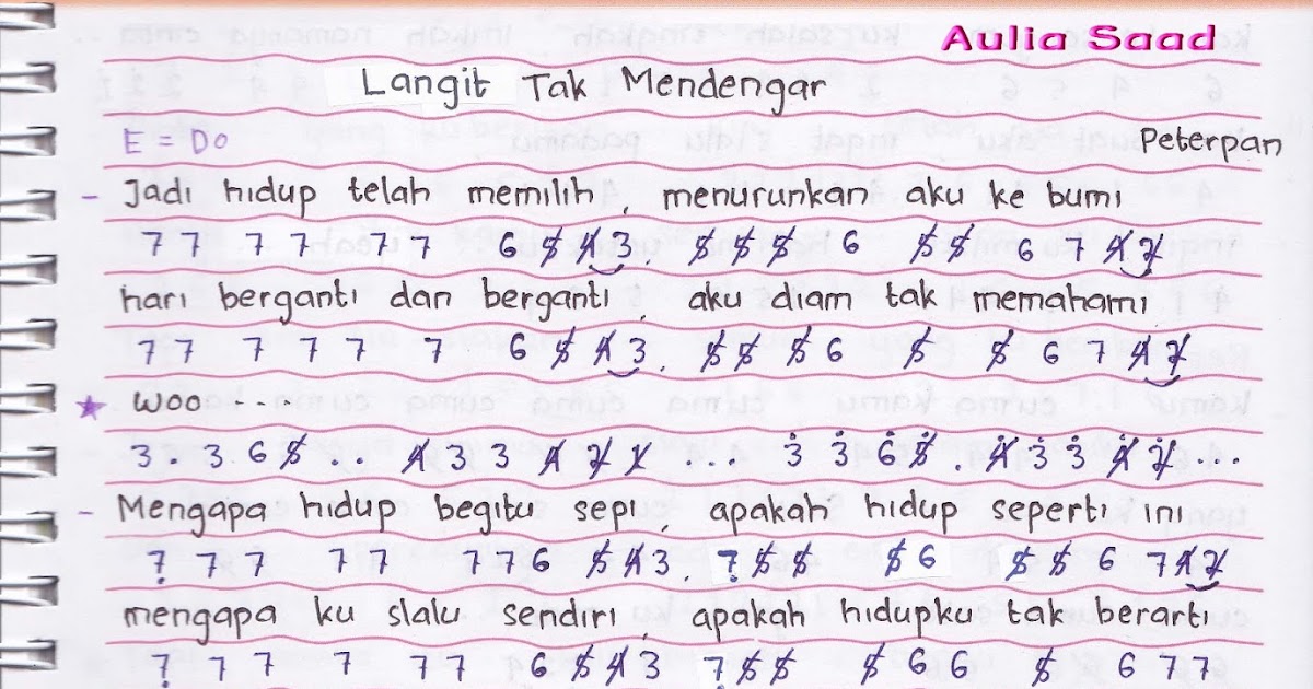 Not Angka Peterpan Langit Tak Mendengar Aulia S World