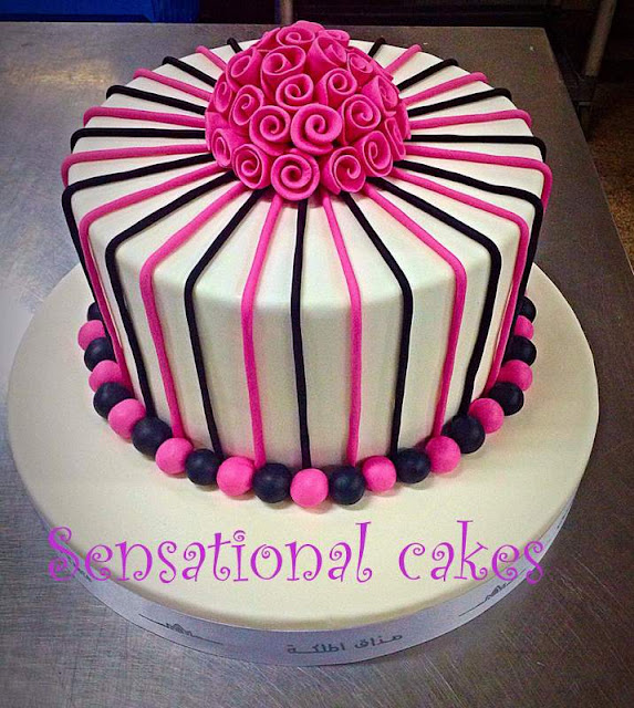 The Sensational Cakes SWEET PINK ROSETTE 3D CAKE SINGAPORE ROSE