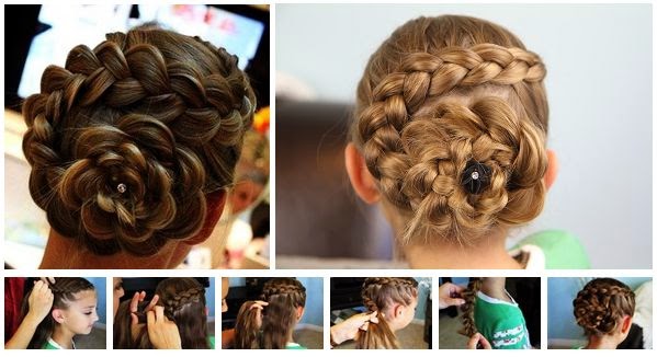 rose bud flower braid hairstyle