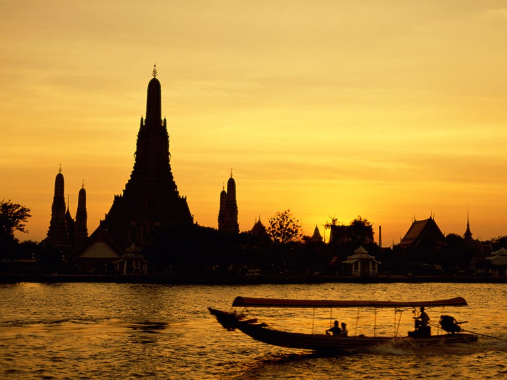 thailand temple sunset