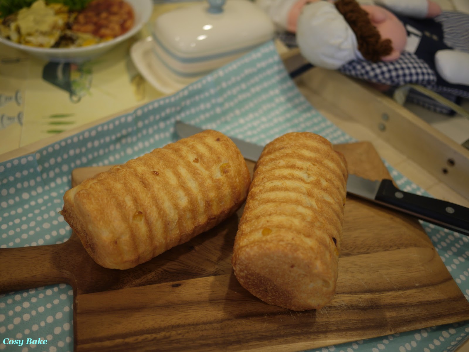 Cosy Bake Early Grey Bread & Corn Log Bread.