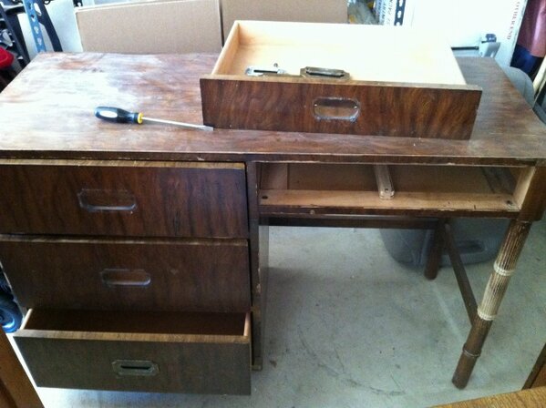 Vintagetransformed White Campaign Desk