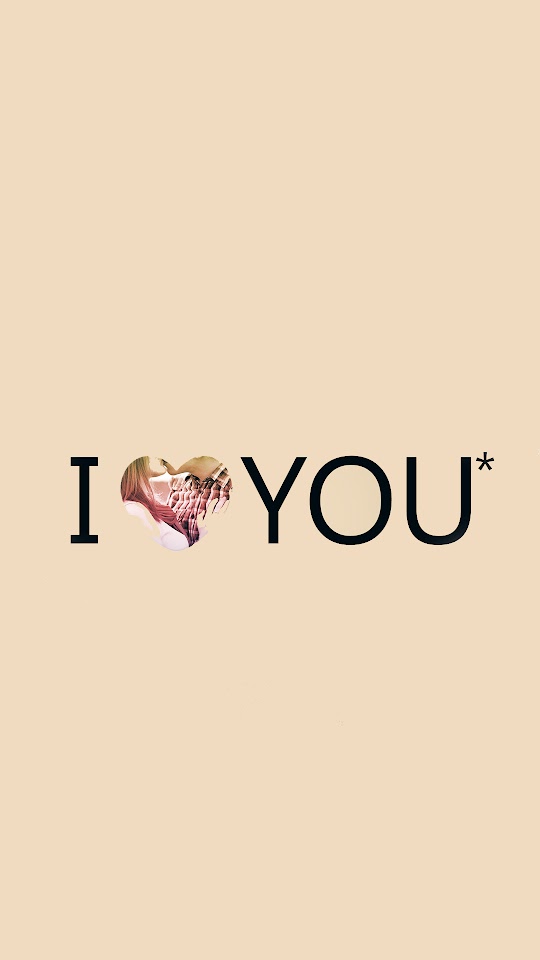 I Love You Typography Pink Heart Android Wallpaper