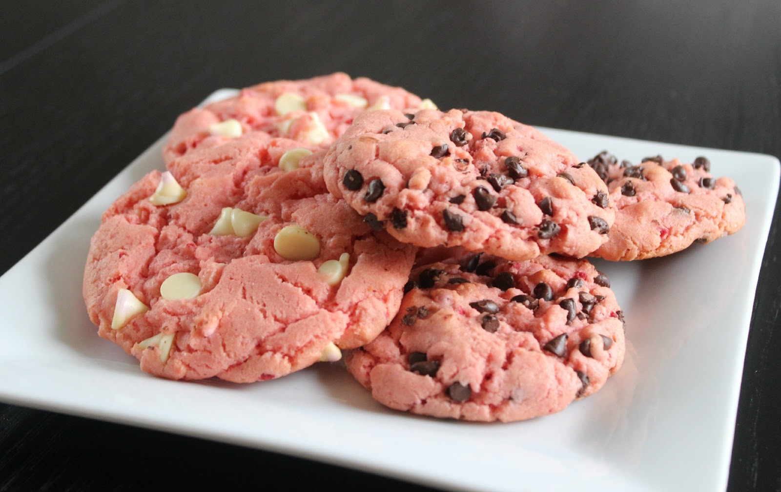 life with les deux Strawberry Cake Mix Chocolate Chip Cookies
