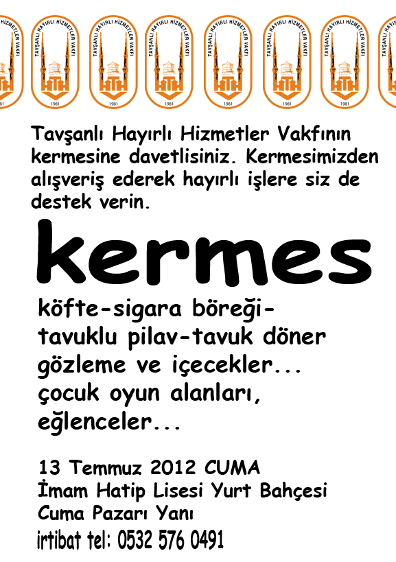 tavsanli hayirli hizmetler vakfi vakiftan kermes atagi