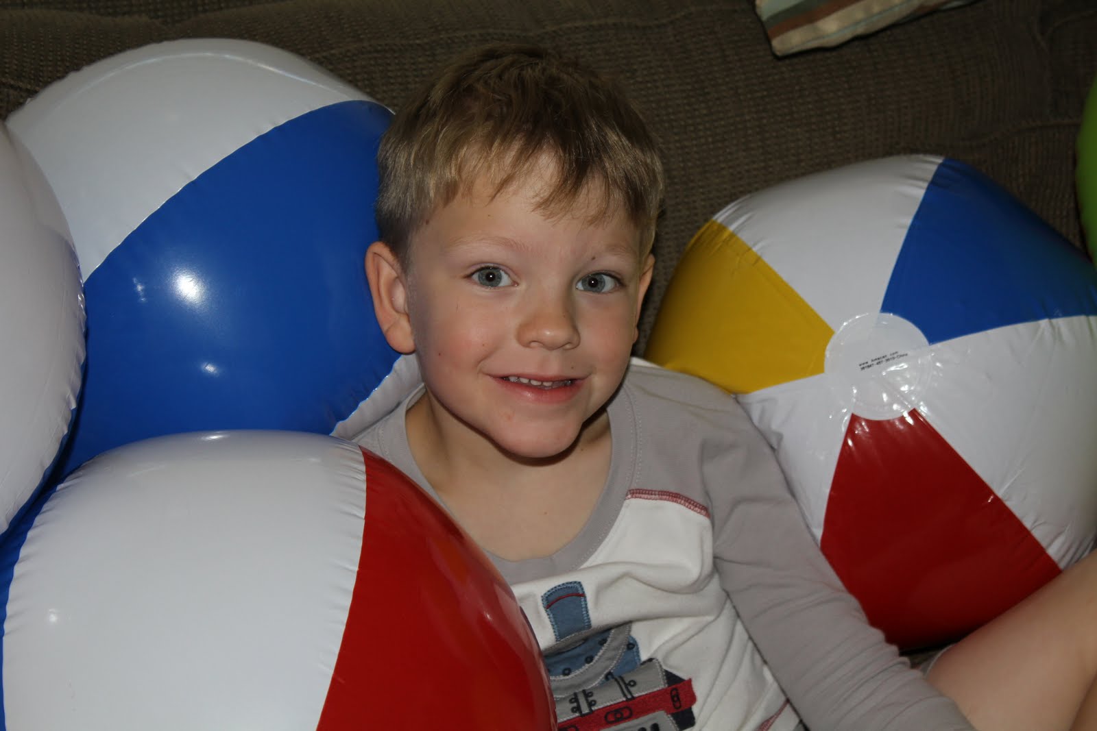 blowing up beach balls