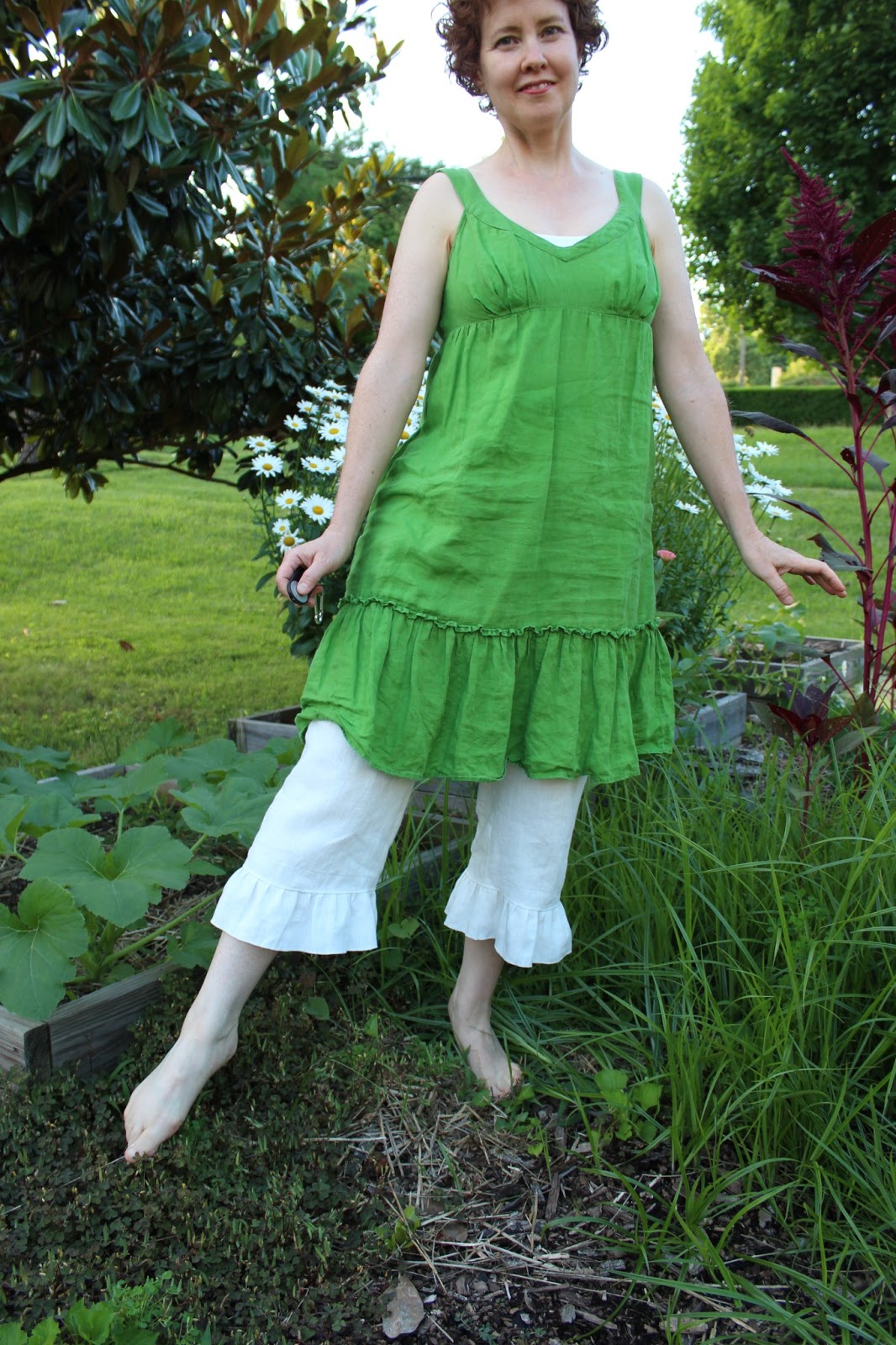 A Sewing Life Ruffly Britches White Linen Bloomers