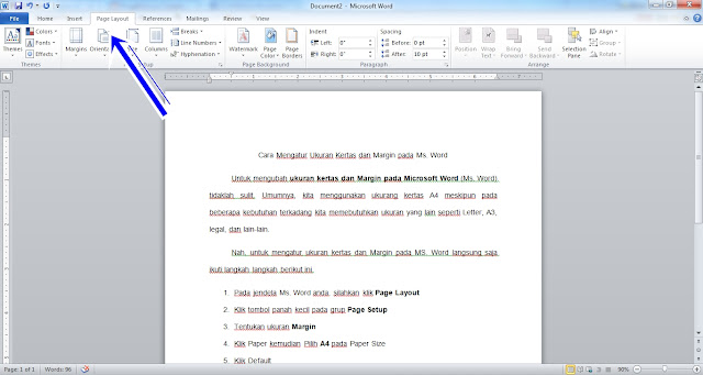 Cara Mengatur Ukuran Kertas dan Margin pada Ms. Word