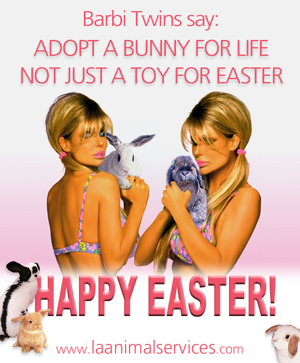 During the Easter Holidays the Barbi Twins along with LA Animal Services 