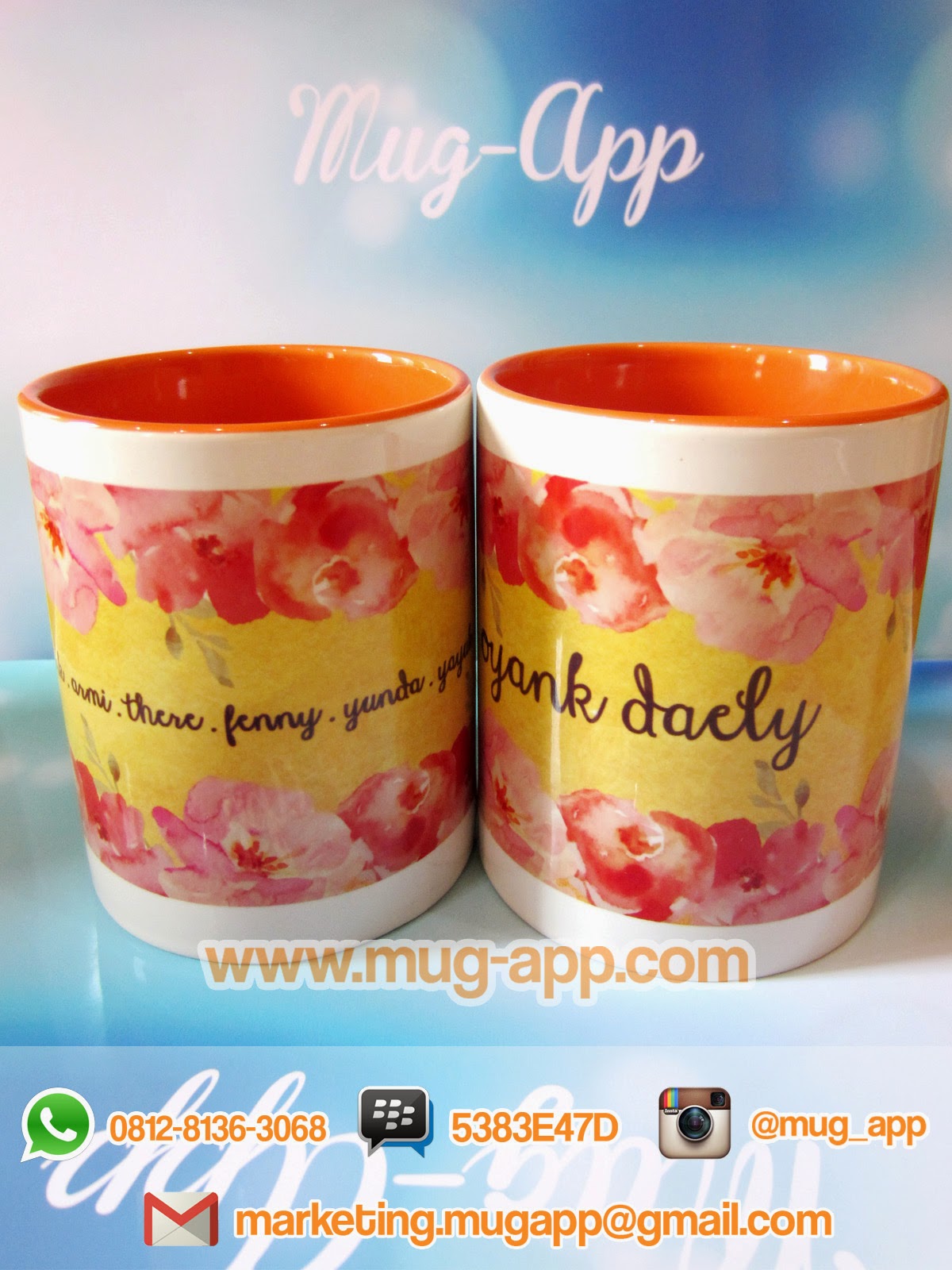 Souvenir Mug Bali Motif Shabby Wedding Mug dan Souvenir Promosi