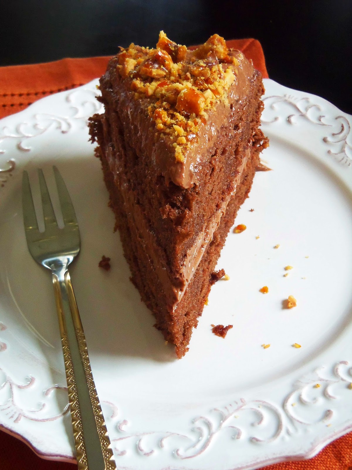 Simply Romanesco Chocolate Cake with Walnut Brittle