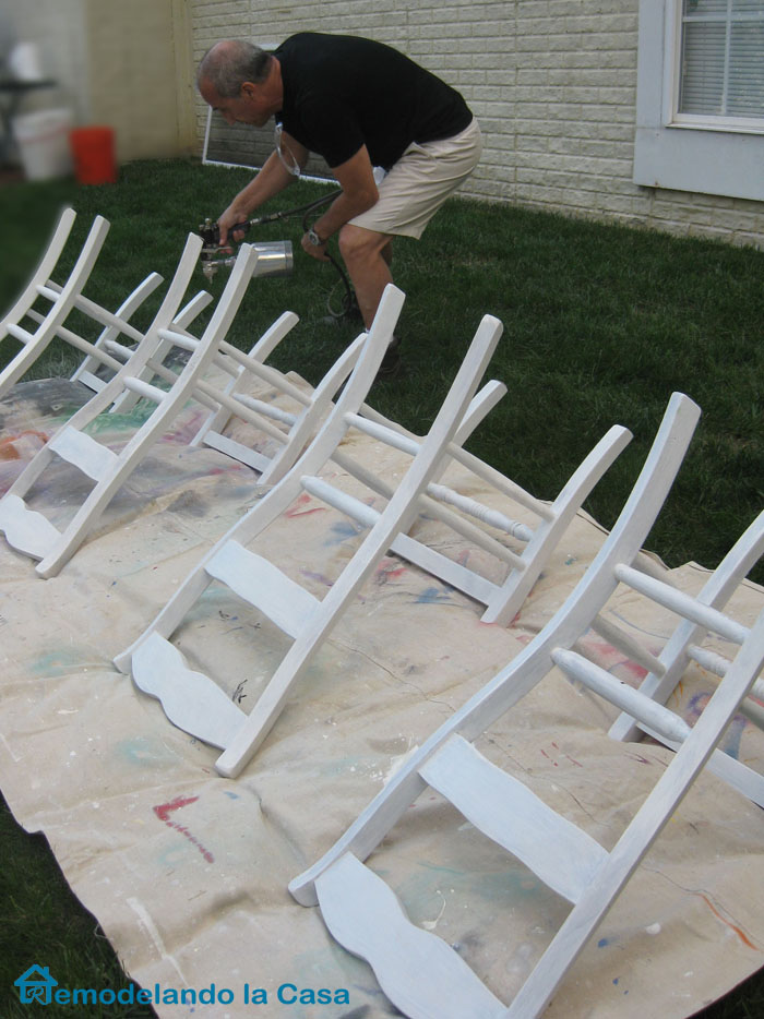 Kitchen Table and Chairs Makeover Remodelando la Casa