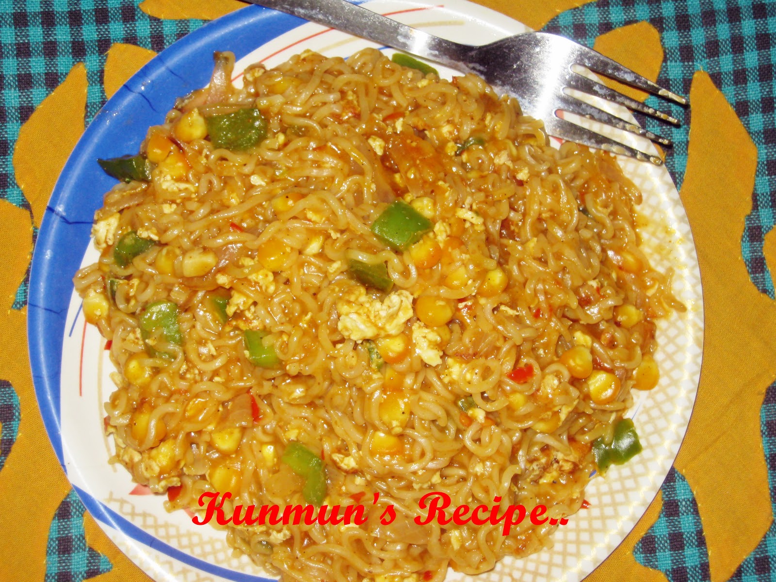 Kunmun's Delicious Kitchen EGGY MAGGI WITH CORN DELIGHT