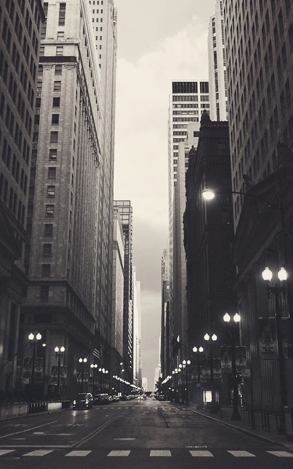 Chicago USA Black And White Streetview  Galaxy Note HD Wallpaper