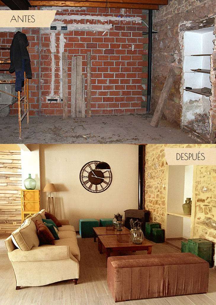 El antes y después de una casa rústica