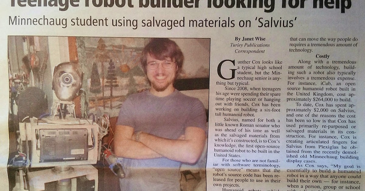 Salvius makes front page of Wilbraham Times