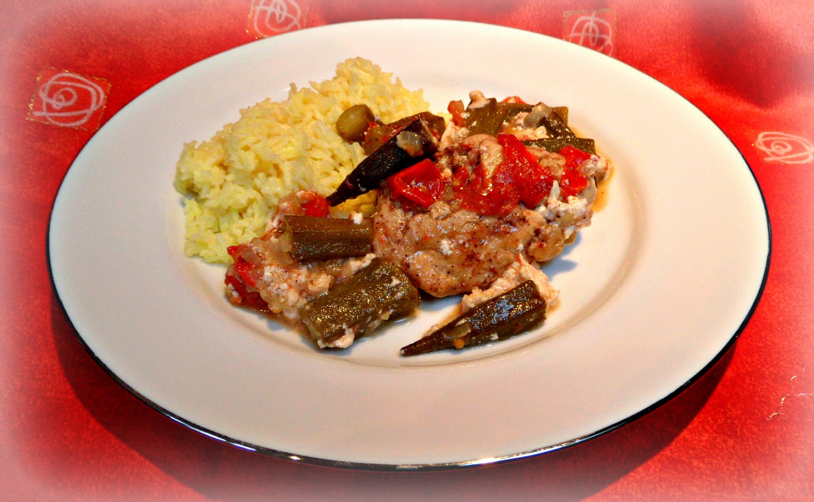 Chez Maximka Chicken and okra casserole