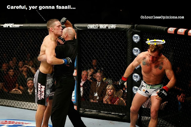 Original photo taken from fb.com/ufc Nick Diaz dazes Gray Maynard in The Ultimate Fighter (TUF) 18 finale UFC