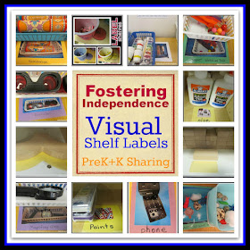 photo of: Fostering Independence in Children by Visually Labeling Shelves (RoundUp via PreK+K Sharing)