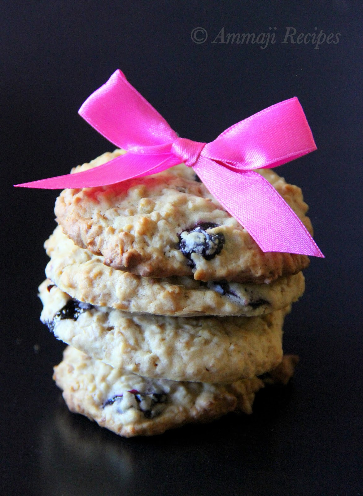 Eggless Honey Oatmeal Blueberry Cookies Indian Food Recipes Ammaji