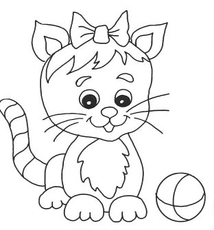 Line Drawing :: Clip Art :: Cat :: Kitten