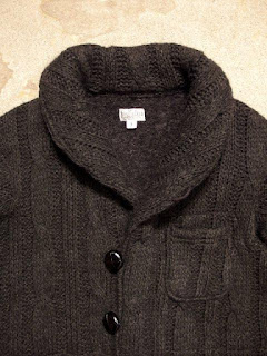 FWK by Engineered Garments "Shawl Collar Knit Jacket in Dk.Grey Cable Knit" Fall/Winter 2015 SUNRISE MARKET