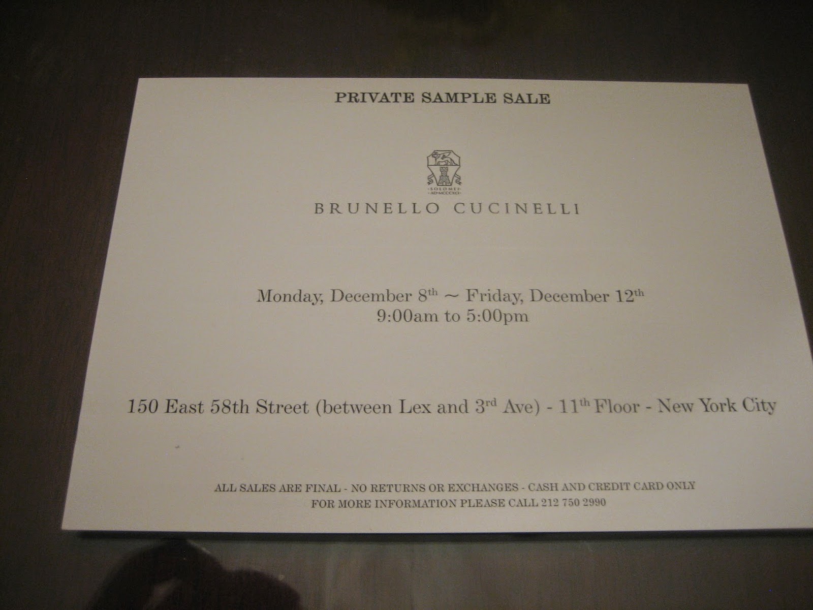 An Uptown Dandy Brunello Cucinelli Sample Sale 12 8 12 12