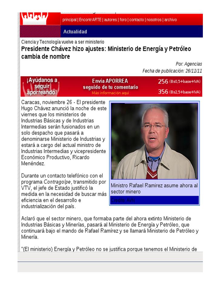 DE FRENTEMINISTERIO DE ENERGIA Y PETRÓLEO VENEZUELA ¡ NUEVO