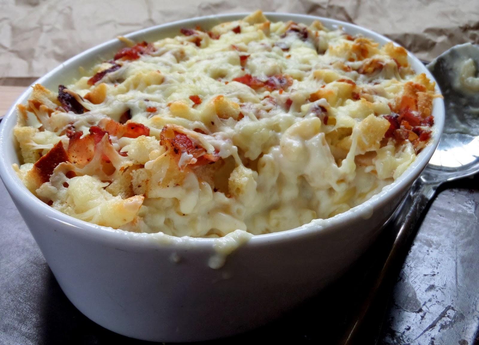 Becki Melvie Bacon BreadCrumb Topped Mac n' Cheese