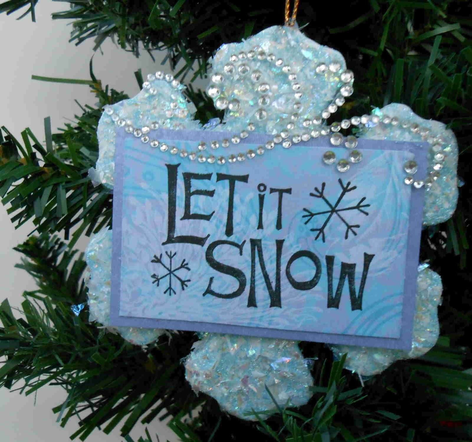 Distracted by Something Shiny Faux Snow Snowflake Ornament