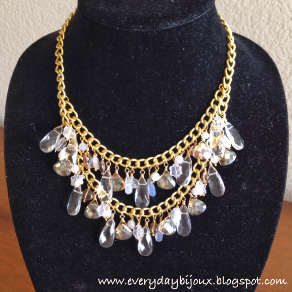 DIY Gold Crystal Drop Necklace My Girlish Whims