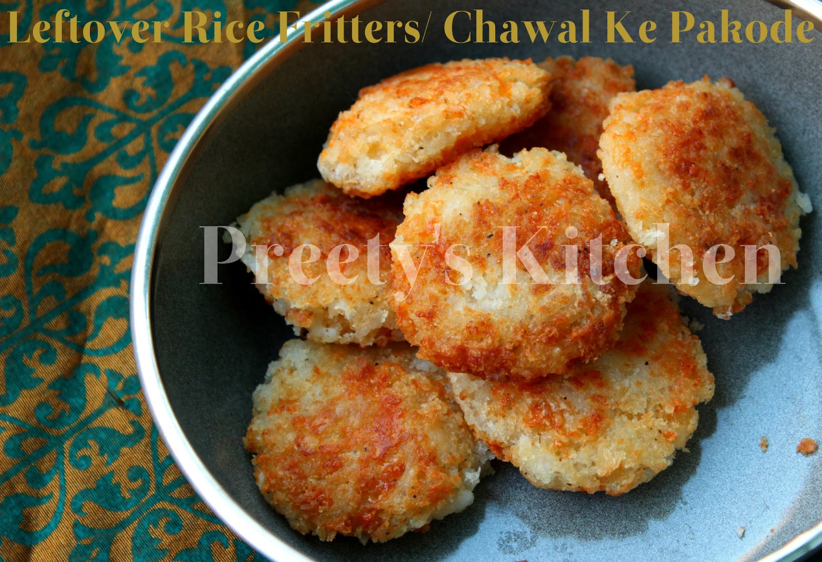 Preety's Kitchen Leftover Rice Fritters/ Chawal Ke Pakode (Step By