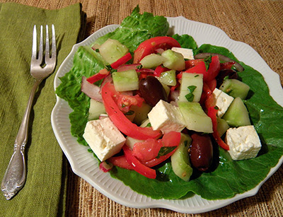 Individual Plate of Greek Salad