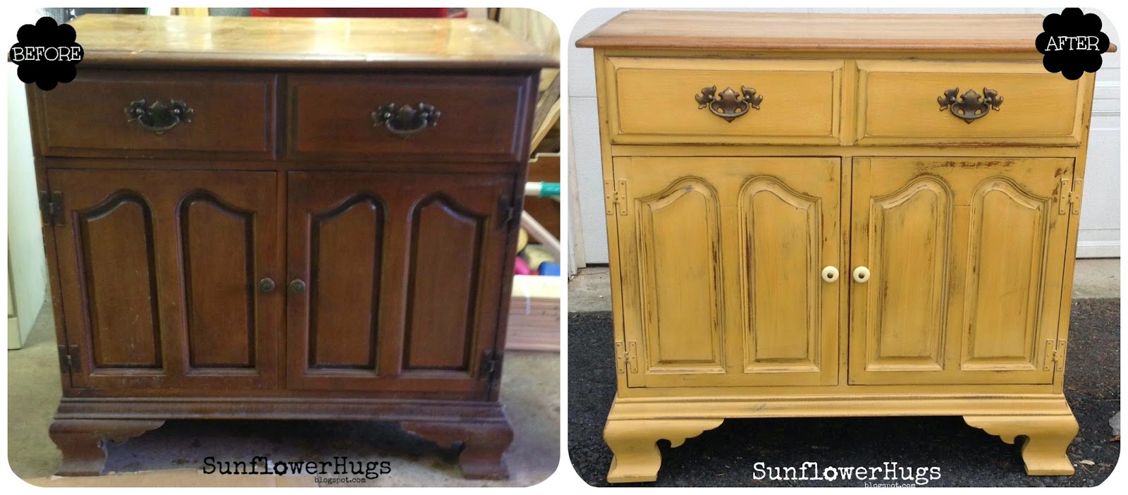 SunflowerHugs Mustard Yellow Hutch