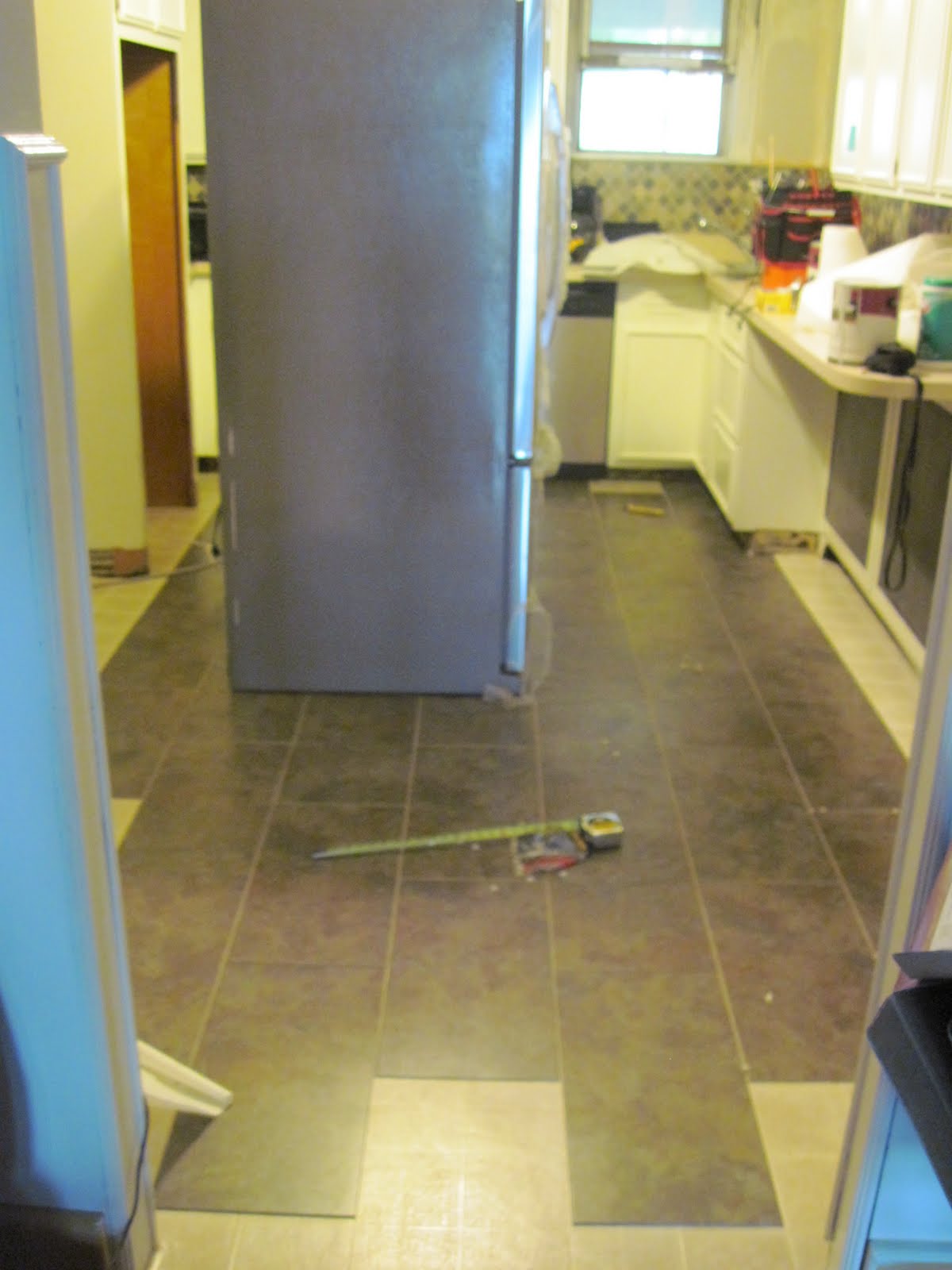 Our Old Abode Kitchen Floor Groutable Vinyl Tile