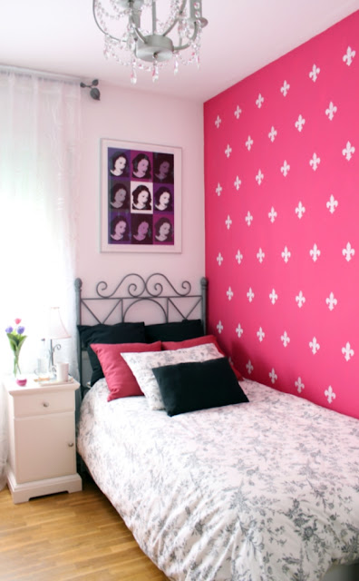 Antes y Después de la pared del dormitorio de María : x4duros.com