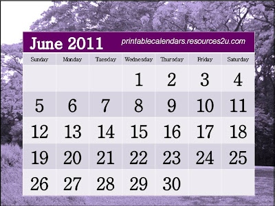 Free Calendar Printable 2011 on Free 2012 Calendars Printable  Homemade Calendar 2011 June