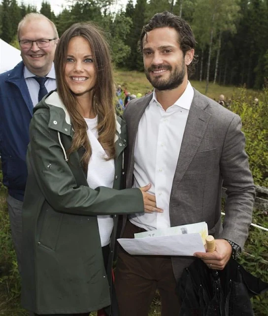 Princess Sofia of Sweden and Prince Carl Philip of Sweden are seen during their inuaguration of the nature reserve “Byamossarna” in Arvika