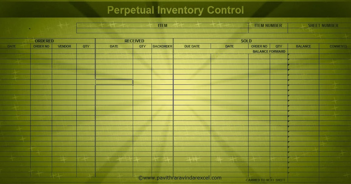 Perpetual Inventory Control templates in excel « Howto Excel