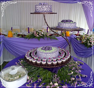 KEK KAHWIN TIGA TINGKAT - PURPLE THEME