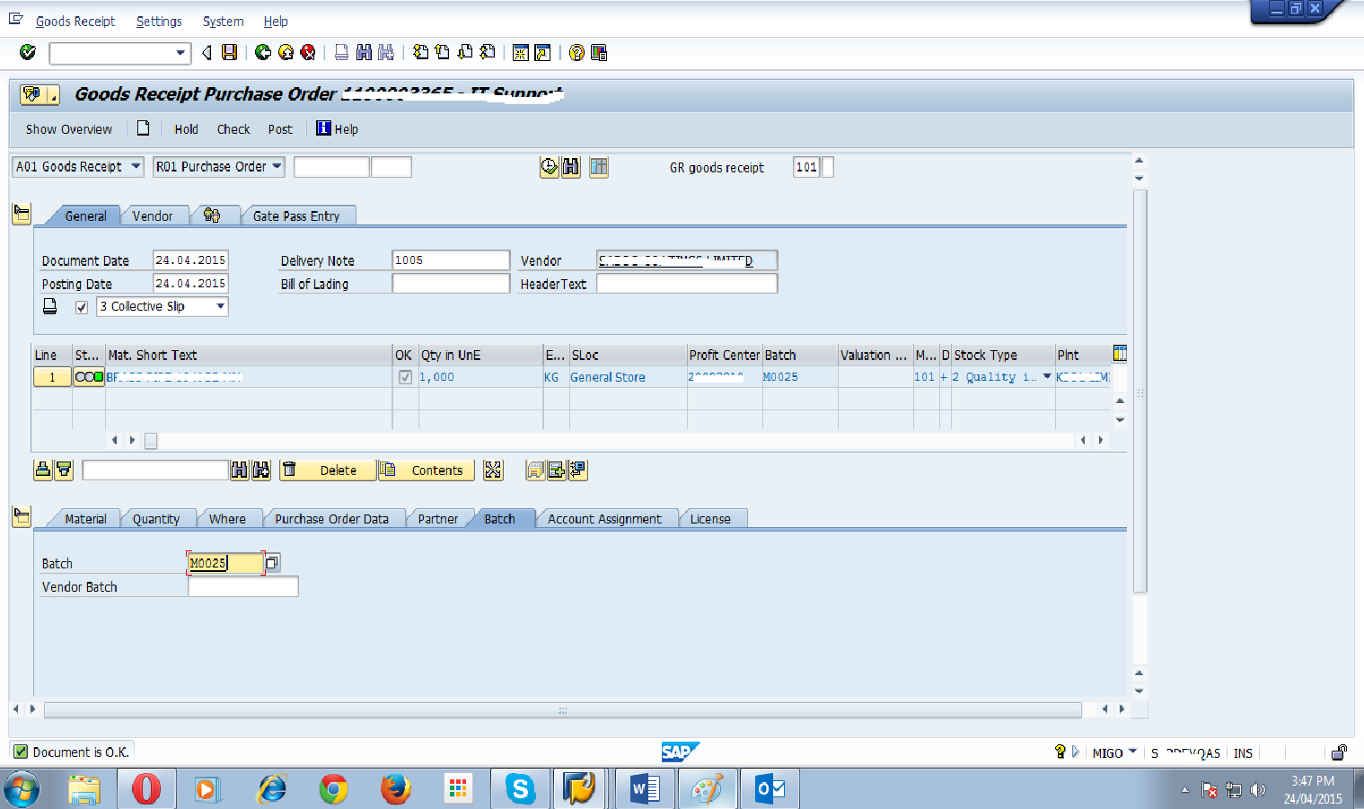 SAP Material Management Batch Management
