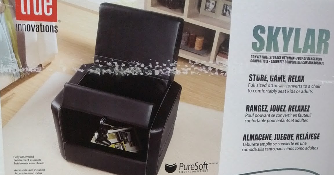 True Innovations Skylar Convertible Storage Ottoman and Gaming Chair