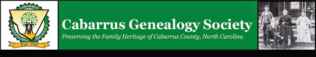 CABARRUS GENEALOGY SOCIETY