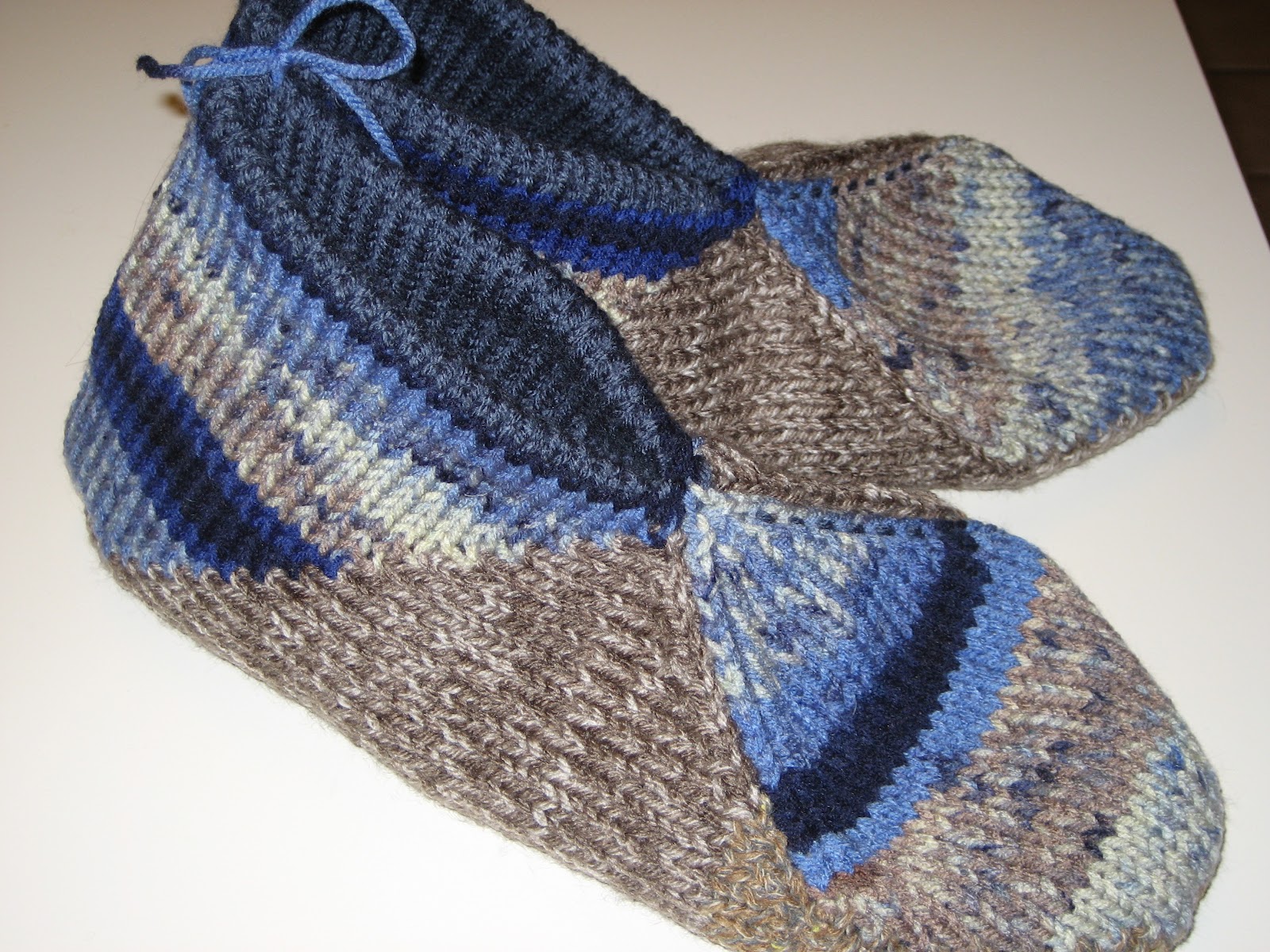Diana natters on... about machine knitting More Slippers from Scraps