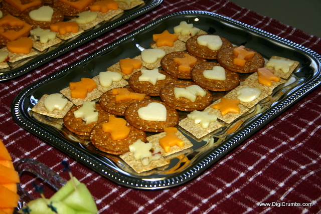 ... fun food item to serve at a baby shower - Cut Out Cheese & Crackers