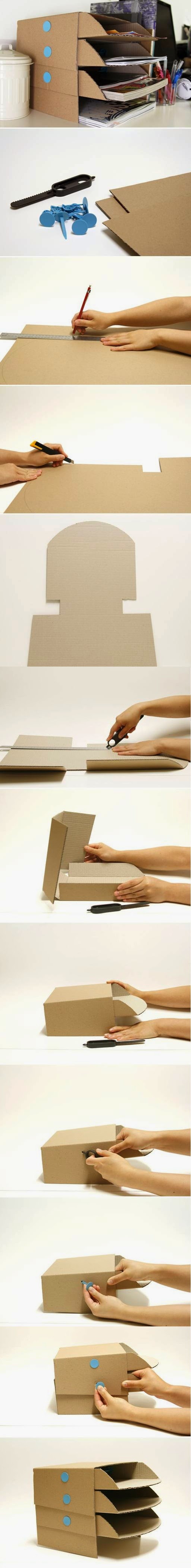 DIY Cardboard Desk Tray DIY & Crafts Tutorials