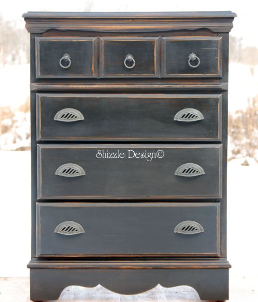 Shizzle Design Tall Black Dresser With Pottery Barn Appeal