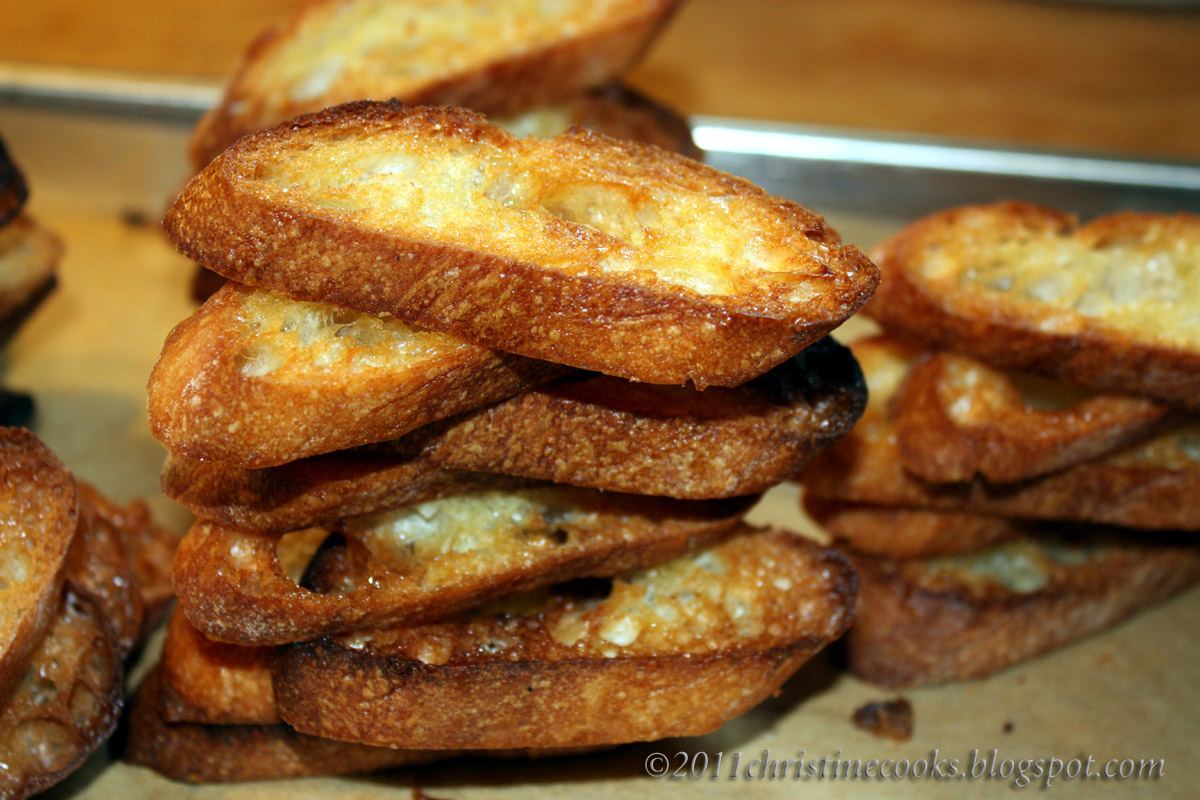 Christine Cooks Basics Garlic Rubbed Crostini Recipe
