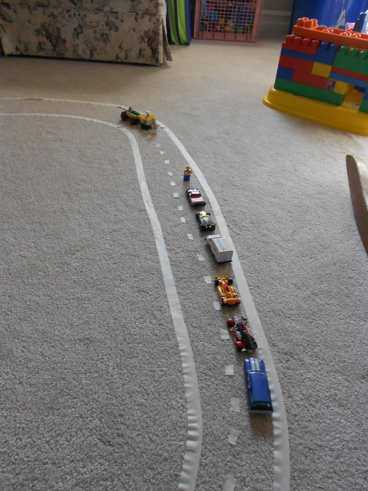 Almost Unschoolers Masking Tape Roads Indoor Play