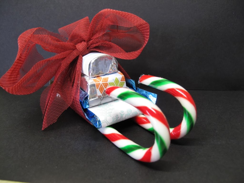 Craft Room Stamper Candy Cane Sleigh Treat Holder